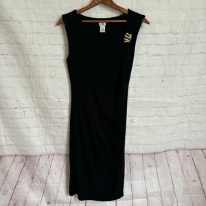 Cache black gold snake charm detail sleeveless bodycon dress Size Medium